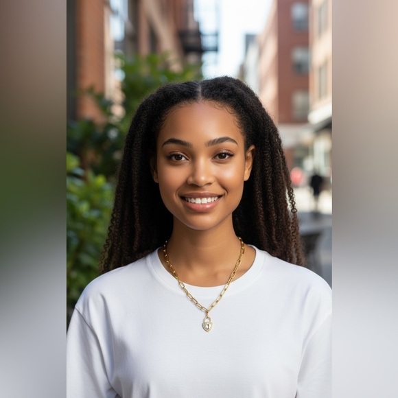 Gold Heart Lock Pendant Necklace - Picture 6 of 6